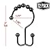 2lbDepot Double Shower Curtain Hooks Rings (Matte Black Decorative Finish) Premium Rust Resistant Stainless Steel Metal Hook, Roller Balls Glide on Shower Rods, Set of 12 pieces