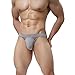 MuscleMate Premium Men's JockStrap Men's Hot Thong Underwear Low Raise, Comfort, (L, Grey)