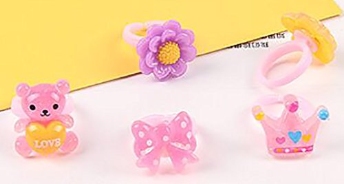 image for 24 Pieces Little Girl Jewel Rings in Heart-shaped Box - HYHP Princess 