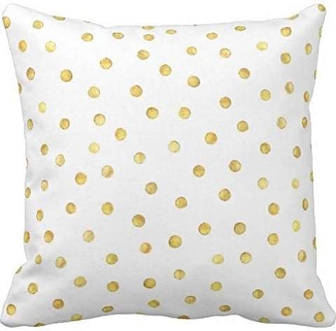 Pillowcase Elegant Gold Foil Confetti Dots Throw Pillow Cover 18 x 18 Inches