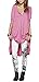 Urban CoCo Women's Half Sleeve High Low Loose Casual T-Shirt Top Tee Dress (X-Large, Rose)