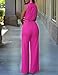 Dokotoo Womens Chic Overlay Belted Sleeveless Wide Leg Jumpsuit Large Rosy