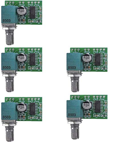 iHaospace 5x PAM8403 Stereo Amplifiers Super Mini 5V Digital Amplifier Board 3W+3W DC 5V Audio Amplifier Handy Digital Power Amp Module TE664