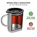 Coffee Mug with Lid (Set of 2) - Stainless Steel Camping Mug with Handle, Double Wall & Insulated Metal Cup - BPA Free, Shatterproof, Dishwasher Safe (14oz)