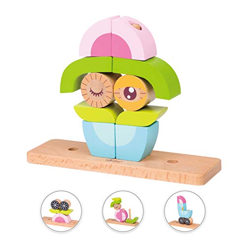 Wooden Stacking,Wood Stacker Blocks, Sorting Toy,Classic World Stacker for Baby Toddler Early