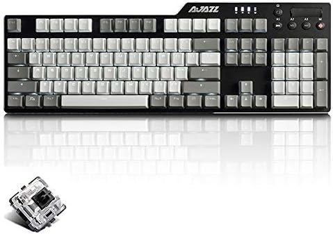 Real Mechanical Gaming Keyboard, Wired USB Black Switch PBT Keycaps White Breathing Backlight Ergonomic Metal Keyboard for PC Laptop Computer Mac (Color : Black)