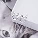 Cat Stud Earrings Sterling Silver Tiny Small Cute cat Earrings Cubic Zirconia Earrings for Women (Silver)