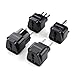 TESSAN Grounded Universal Travel Plug Adapter International European Travel Plug USA to UK/Italy/HK/GermanyFrance/ect PlugAdapter Set-4 Pack