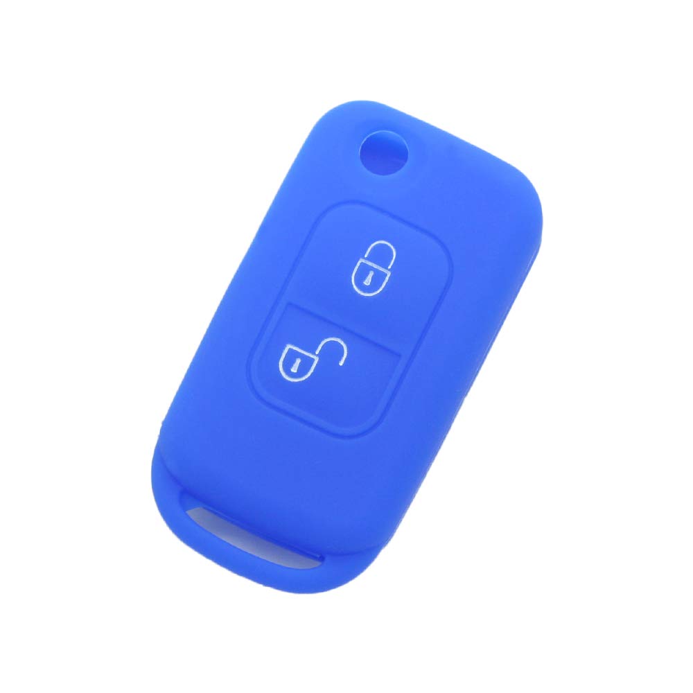 BROVACS Silicone Cover Protector Case Holder Skin Jacket Compatible with MERCEDES BENZ 2 Button Flip Remote Key Fob CV9952 Deep Blue