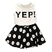 FEITONG Girls Letter Vest Dot Skirt Two Pieces Set Clothes Children Skirt Suit (Age:6-7Y)