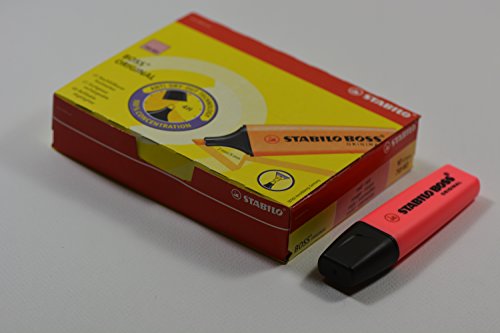Stabilo BOSS Original Fluorescent Highlighter, 2mm + 5mm Tip - Medium Pinkish Red