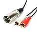 SiYear Unbalanced XLR Y Splitter Patch Cable, 1 XLR Male to 2 RCA Male Plug Adapter Cable, 3 pin XLR mic Splitter,RCA Phono line,2RCA to XLR 5FT (1.5m)