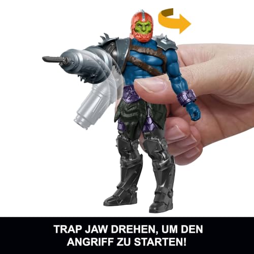 Masters of the Universe JKJ03 Trap Jaw Action Figure with Convertible Cannon, Rotate and Release Function, Approx. 14 cm, Villain Detailed to the Movie of 2026