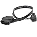 OLLGEN 60CM Ultra Slim 2 in 1 OBDII OBD2 Cable 16 Pin Female to Male/Female Extension Connector Cable Splitter,24Inch/2Feet