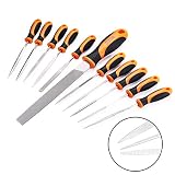 TACKLIFE 11PCS Needle File Set, Hardened Alloy Strength Steel Diamond File Set for Woodworking, Metalworking, Jewelry, 3D Printed Models, DIY Projects - FS01