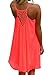 Amstt Womens Summer Sexy Vibrant Color Chiffon Dress Bathing Suit Cover Up (XL, Fluorescent Red)
