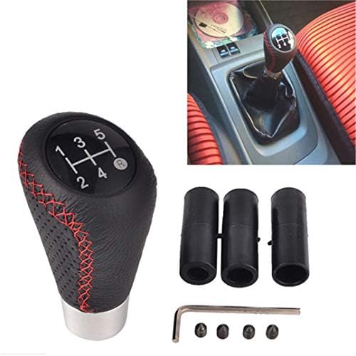 Underleaf 1pcsマニュアル車ギアシフターシフトレバーノブカバー5スピードブラック レッドラインレザーアルミ手動車のシフトノブシフター Color1 B07l97hg3v 4円 大人気 New Arrival 最安値挑戦 年中無休 高品質 通販