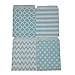 Biodegradable Paper Candy Cookie Bags, NUIBY Food Safe Favor Bags, Buffet Treat Bags for All Party Loot Bags - 100 Counts, Assorted 4 Designs (Turquoise)
