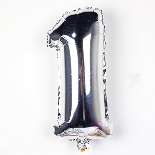 KIYOOMY 40'' Number 1 Balloon Silver Gaint Jumbo Foil Mylar Number balloons For Baby Shower Birthday Party Decorations