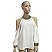 Sunward(TM) Women Long Sleeve Chiffon Off Shoulder Shirts (Large, White)