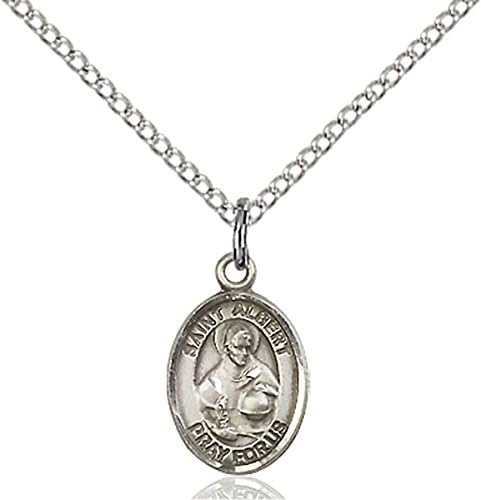 VERY SMALL CHILDRENS JEWELRY / Sterling Silver St. Albert the Great Pendant / Sterling Silver Lite Curb Chain / Scientists/Philosophers