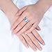 CiNily Women's Opal Rings,Create White Blue Pink Fire Opal Silver Plated Gemstone Ring Size 9
