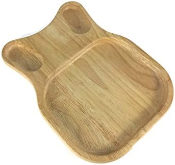 Rabbit Bunny Hare Cony Face Shape Wood Tray Food Tray Kids Kid Utensil Natural Rubber Wood Serving Tray Serving Bowl Restaurant Handcraft
