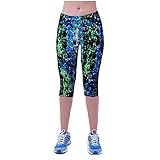 Shensee Compact High Waist Fitness Yoga Sport Pants Printed Stretch Cropped Leggings (S, Style 6)