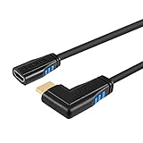 HDMI 2.0 Extension Cable, CableCreation 3 Feet Right Angle 270 Degree Vertical Right 4K(60Hz) HDMI 2.0 Male to Female Cable, 3D Video, Ethernet, Audio Return Channel, Black