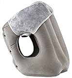 Camebust Inflatable Travel Pillow, Comfortable Portable Airplane Pillow Multifunctional Neck and Head Support Lap Pillow for Airplanes Trains Buses and Office Napping (Grey)
