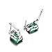 JewelryPalace Luxury 7.6ct Nano Russian Simulated Emerald 925 Sterling Silver Hoop Earrings