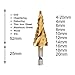 Knoweasy HSS Titanium Coated Spiral Grooved Step Drill 3-Piece Set,4-12mm/4-20mm/4-32mm Drill Bits Set,Used for Drilling Plate Aluminum Metal Wood Hole, Large Hole Drill Suitable for DIY Lovers