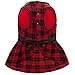 OFPUPPY Plaid Fleece Dress Jacket for Large Dogs Red Decent Style with Bowtie Puppy Winter Clothes Coat