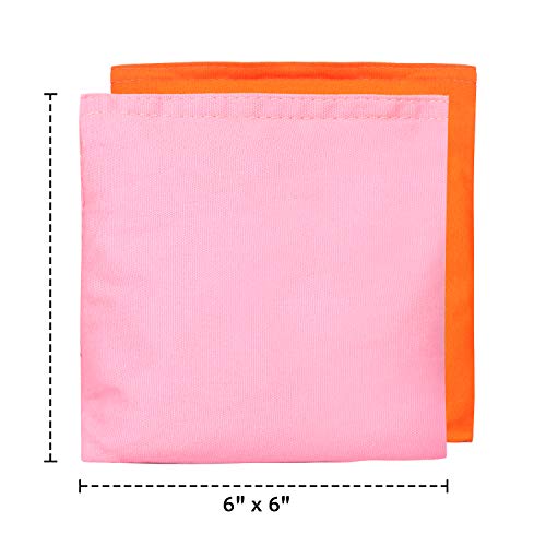 OOFIT Cornhole Bean Bags Set of 8 Weather Resistant for Tossing Corn Hole Game with Carrying Box (Pink, Orange)