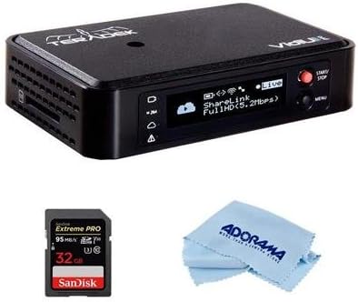 Teradek VidiU Pro Consumer Camera-top HDMI Wi-Fi Live Streaming Device, H.264 Video Compression - Bundle with 32GB SDHC U3 Card, Microfiber Cloth