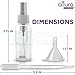 (50 Pack) Empty 20ml (0.66oz.) Clear Plastic Mist Spray Bottle + 10 Pipette Droppers and 10 Funnels + MagicFiber Microfiber Cleaning Cloth