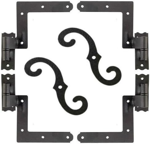Discoverysun Shutter Hardware Hinges and Pintels Siding Mount (4) + Shutter Dogs S Hooks (2)