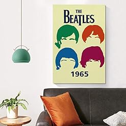 XYDQ Poster sur toile The Beatles Band 1965 et décoration murale – 40 x 60 cm - Les Beatles, Paul McCartney, John Lennon, RIngo Starr, George Harrison XYDQ Poster sur toile The Beatles Band 1965 et décoration murale - 40 x 60 cm – Image 4