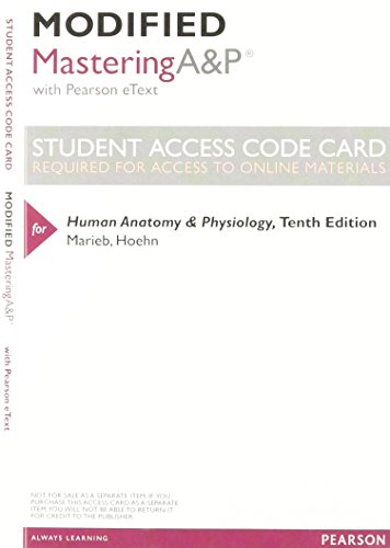 Modified MasteringA&P with Pearson eText - Valuepack Access Card - For Human Anatomy & Physiology