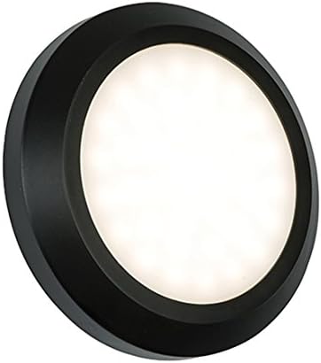ZONK Outdoor and Indoor Circular Step Stair Light Wall Mount Deck Lighting Waterproof 120V LED Included, Black