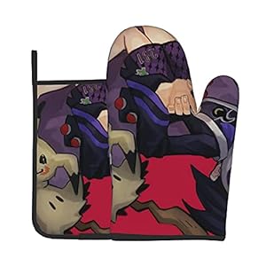 Xiaoxian Pokemon 118 Hittebestendige keukenovenhandschoenen, ovenhandschoenen en potdekselhandschoenen, veilig om te…