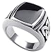 KONOV Mens Stainless Steel Ring, Celtic Knot Signet, Black, Size 14