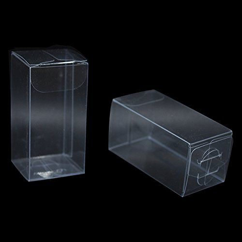 Multiple Usage Clear Plastic Retail PVC Packaging Boxes for Wedding Party Birthday Favor Transparent Cube Jewellery Decorative Accessories Take Out Container (100, 1.2x1.2x2.4 inch(3x3x6 cm))