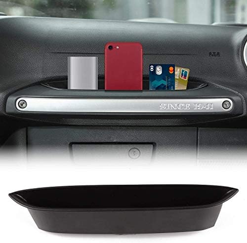 XIEPER GrabTray Passenger Storage Tray Organizer Grab Handle Accessory Box for 2011-2018 Jeep Wrangler JK JKU 2-door/4-door, Interior Accessories, Black (Store-1)