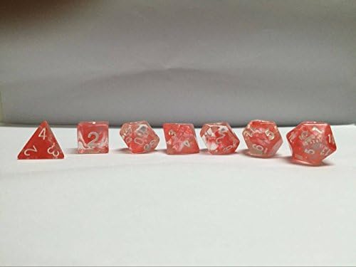 Critical Role Polyhedral 7-Die Dice Set - Nebula Elemental Fire - Red with White Numbers