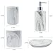 COOSA Ceramic Bathroom Accessories Set, 4 Pieces Bath Ensemble, Bath Set Collection Marble Pattern Soap Dispenser Pump, Toothbrush Holder, Tumbler, Soap Dish (Marble Design)