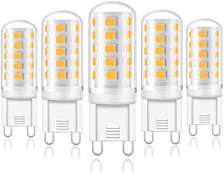 Vlio G9 LED Bulbs, 5W, 400LM, Warm White 3000K, 40W Halogen Bulbs Equivalent, Non Dimmable, No Flicker, 360° Beam Angle, Energy Saving Light Bulbs Lamps for Home Ceiling Lights, Pack of 5
