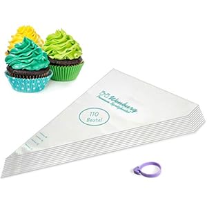 Wenburg 110 grote spuitzakken, professionele wegwerpspuitzakken voor spuitmonden, bakken, kromtrekken van fondant…