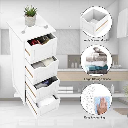 FCH Bathroom Storage Free Standing Wooden Side Floor