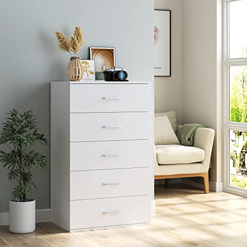 TTVIEW 5 Drawer Dresser Chest, Freestanding Dresser Storage Tower With ...